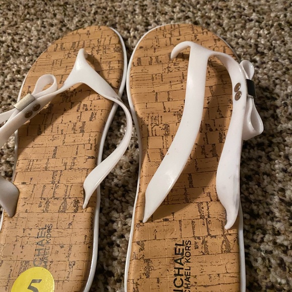 Whites and silver mk Sandals - Picture 1 of 3